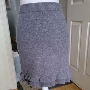 Gray Ruffled Hem Women's Skirt